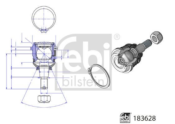 FEBI BILSTEIN 183628 Ball Joint Front Right Left Lower Fits Hyundai Bayon i20