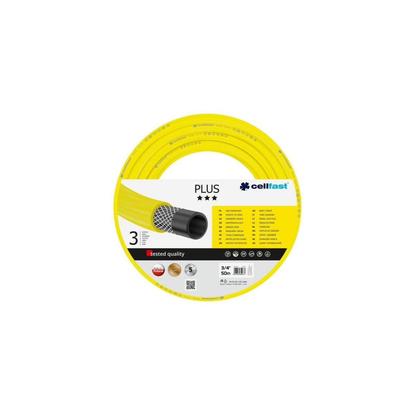 Pas De Marque Jaune Cellfast 1702155100 Plus Tuyau D'arrosage 3/4 50 M - Image 3