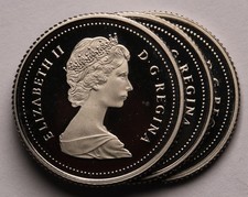 1985, 1986, & 1987 Canada 10 Cents Coins (3)  QEII Proof  KM# 77.2