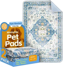 Washable Pee Pads for Dogs 2 Pack Reusable Puppy Training Pads 24"X18" Super Abs