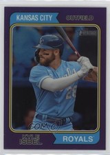 2023 Topps Heritage High Number Hot Box Chrome Purple Refractor Kyle Isbel 7ba