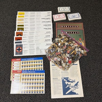 1984 Axis and Allies Game Replacement Parts & Pieces LOT Money Tanks Coins *READ