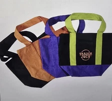 Trader Joe's Mini Halloween Canvas Tote Bag Set Of 4 RARE LIMITED PRESALE New !!