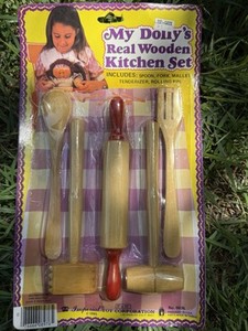 Vintage  My Dolly’s Real Wooden Kitchen Set Imperial Toy Corp 8976 NRFP 