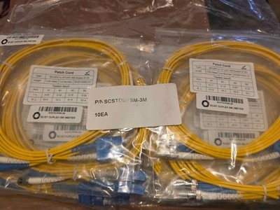 Fiber Optic Patch Cord 3 Meter SC/ UPC to ST/UPC SM BIF G657A2 Duplex 9/125 NEW