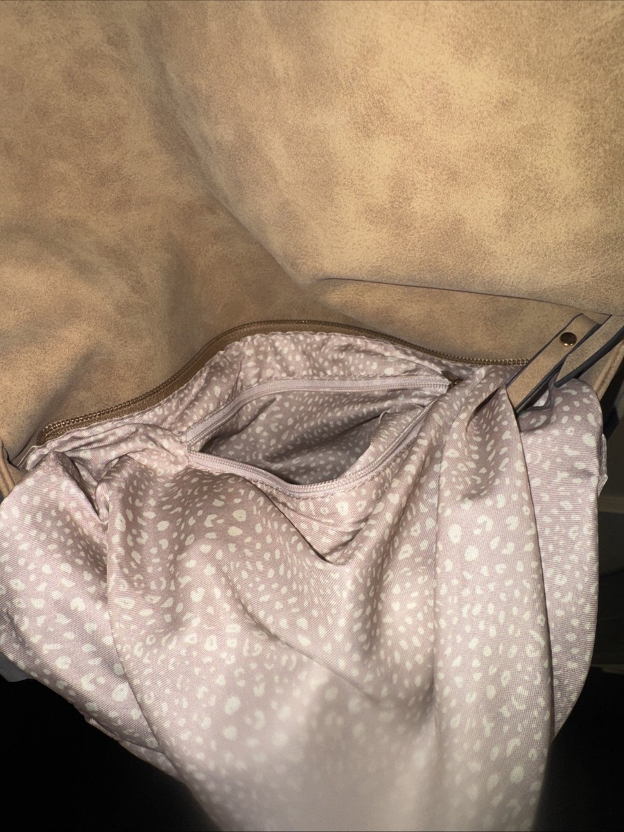 Tan Satchel Purse-clean Inside-leopard Inside View 3