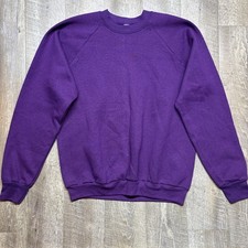Vintage Fruit Of The Loom Deadstock Blank Purple Crewneck Sweatshirt XL Tag New