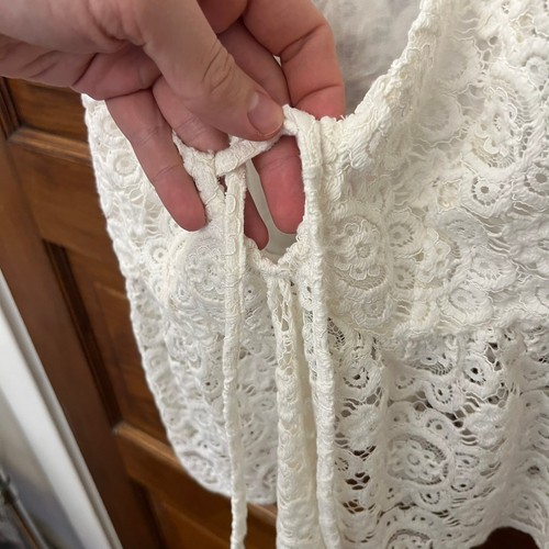 House of Harlow 1960 Ivory lace Sleeveless Tie Front Tank Sz XS Women's - Picture 5 of 14