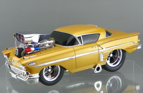 Funline 2003 Muscle Machines Diecast 1/18 Blown Gold 1958 Chevy Impala Hot Rod