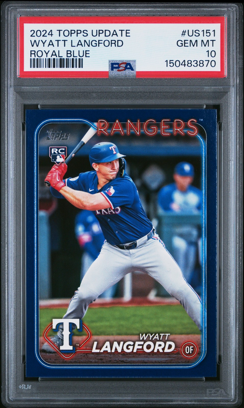 2024 TOPPS UPDATE ROYAL BLUE #US151 WYATT LANGFORD PSA 10