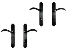 Pella Baldwin Hinged Patio Active Keyed + Passive Handles - Distressed Bronze