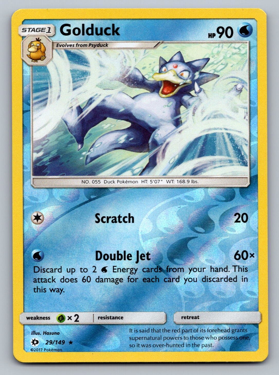 Pokemon TCG SM Base Set Golduck 29/149 Reverse Holo