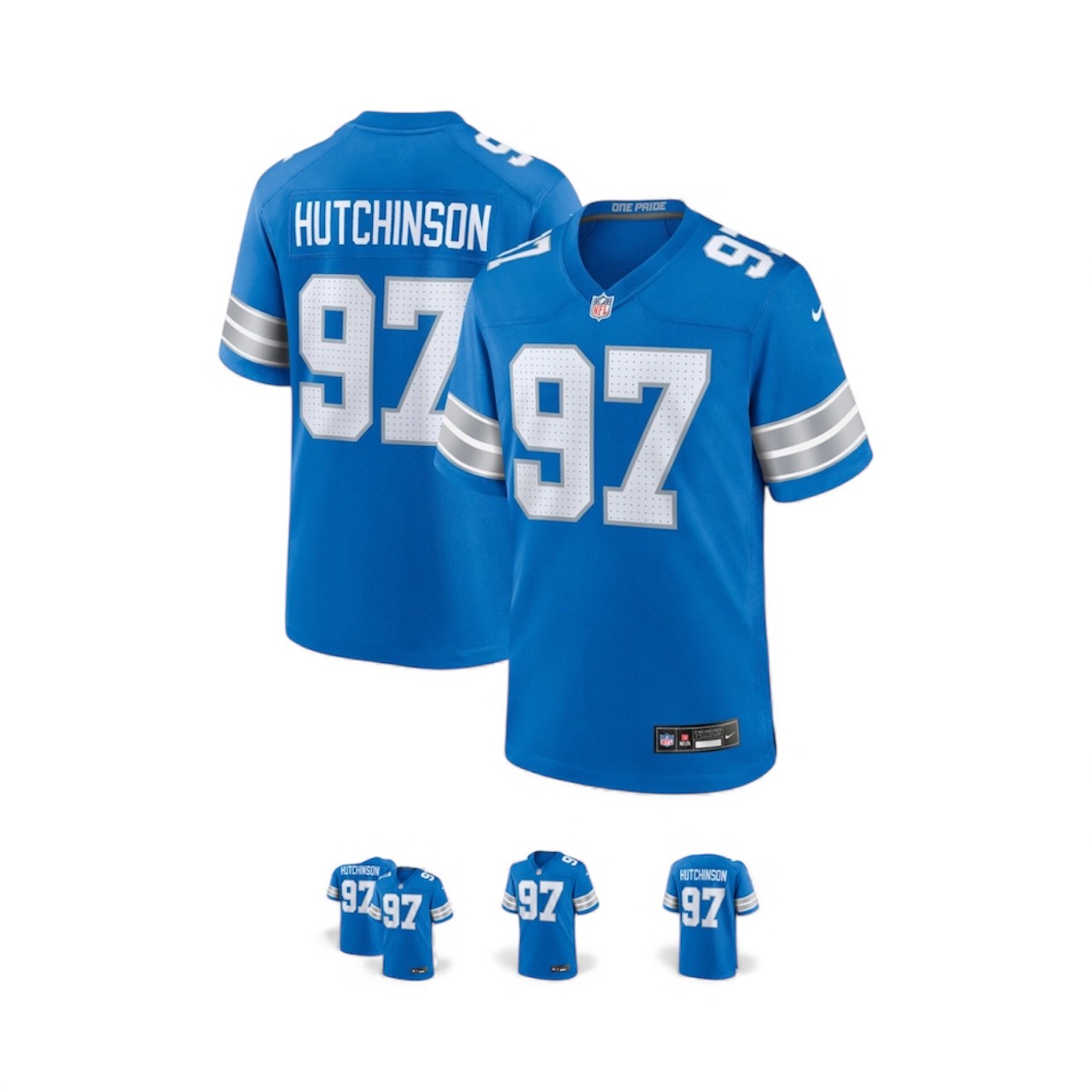 Men's Nike Aidan Hutchinson #97 Lions NFL Game Jersey On Field XXL