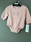Carters Baby Girl Bunny Bubble Bodysuit Pink Long Sleeve Easter Infant — photo 1