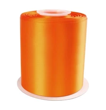 4 Inch Wide Ribbon Double Face Satin Ribbon - 25 Yards 668-Orange Peel