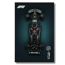 Acrylic Top-Speed Wall Mount Display for LEGO® Technic™ Mercedes-AMG F1 W14