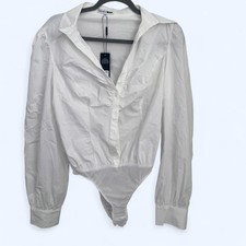 White collared fashion nova bodysuit