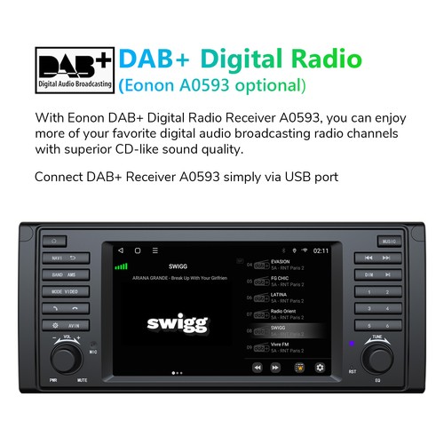 For BMW E39 1996 528i Android 13 6+64 7" CarPlay Car Radio GPS Navigation Stereo - Picture 18 of 33