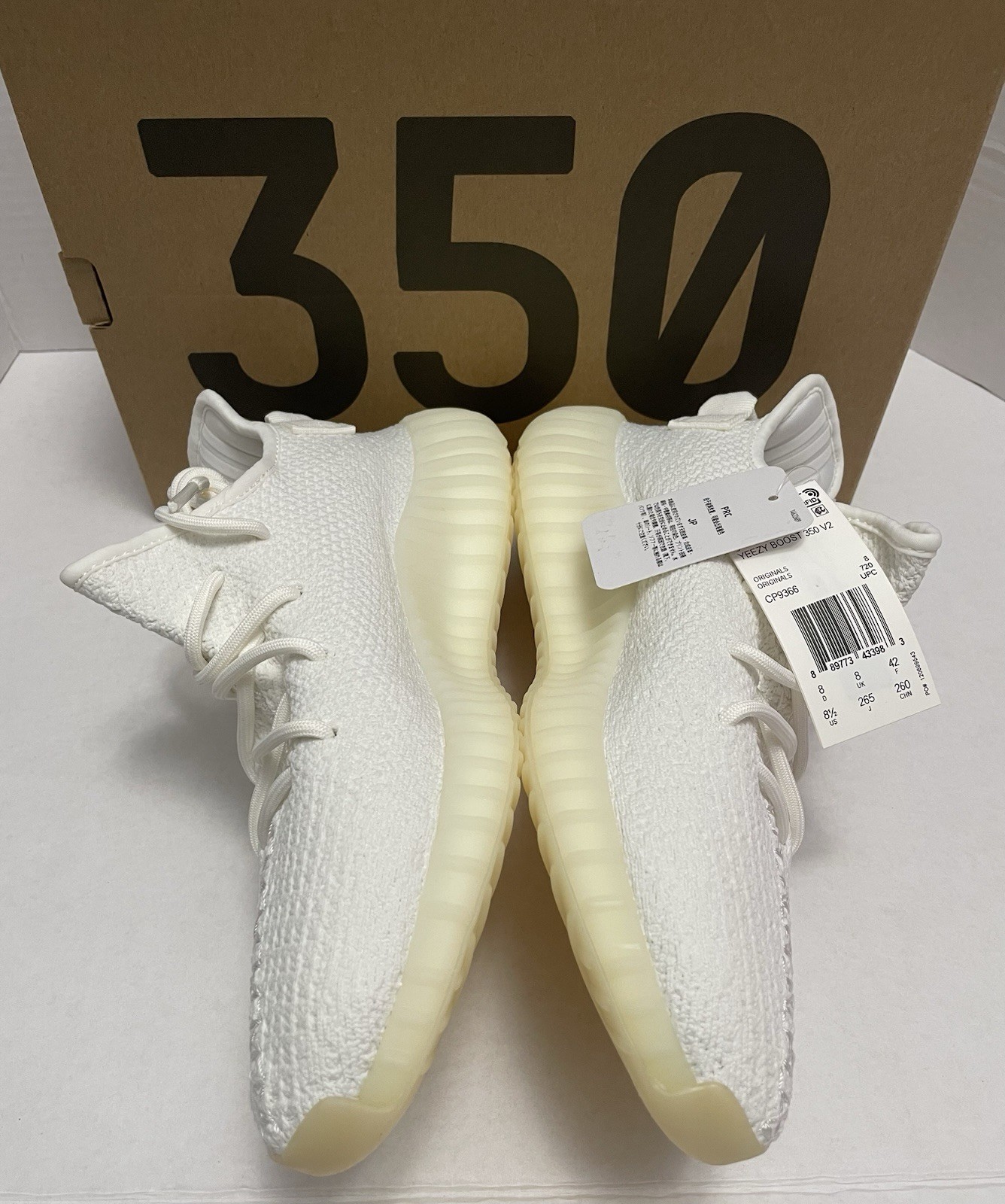 Adidas Yeezy Boost 350 V2 Cream White - Triple White (CP9366) Men's Size 8.5 thumbnail 10