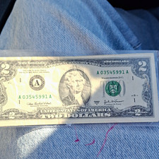 2003 Series $2 US Federal Reserve Note Banknote Paper Money, Uncertified