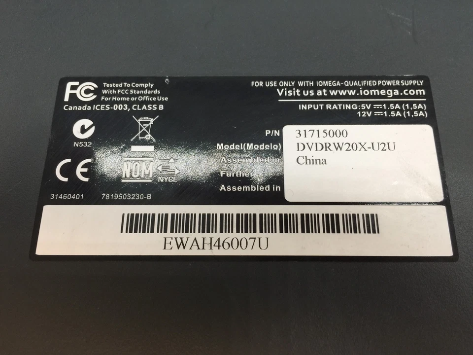 IOMEGA SUPER DVD RW DRIVE P/N: 31715000 DVDRW20X-U2U FREE S/H - Image 4 of 4