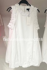 ZARA NEW WOMAN SHORT RUFFLED POPLIN DRESS BALLOON HEM WHITE XS-XXL 2313/200/250