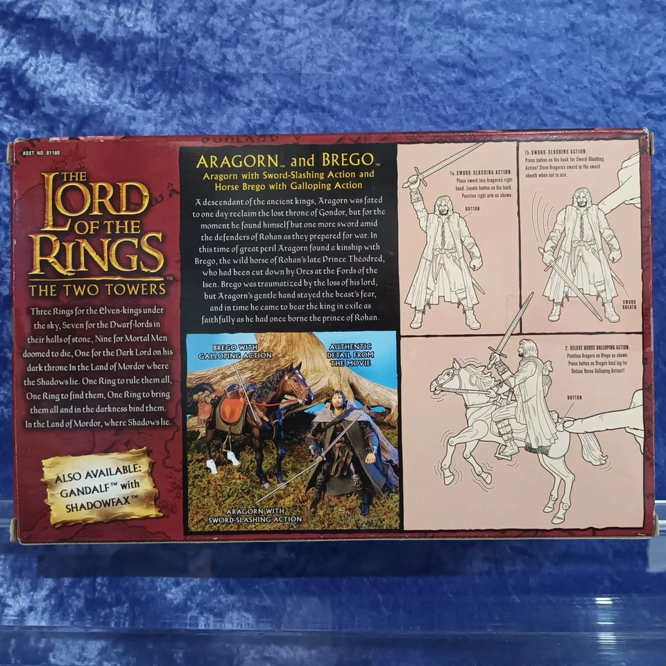 LOTR Lord Of The Rings TTT ToyBiz 2002 MIB Aragorn and Brego Horse and Rider Set - image 3 of 4