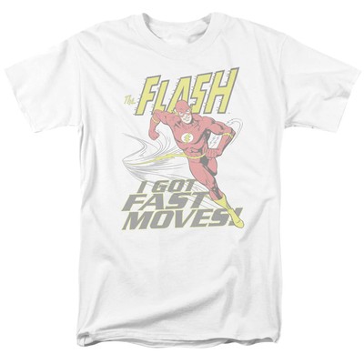 DC Comics Flash Fast Moves White T-shirt Size S-5XL