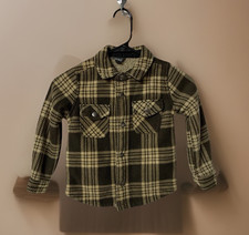 Eddie Bauer Sherpa Lined Snap Front Plaid Shirt Jacket Boys Kids Size 4/5