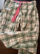 Exhilaration Women's Sleepwear Pants Size Medium Green Plaid With Pink
