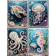 4 Pack Pearl Diamond Painting Kits 12 x 16 Inch