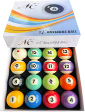 Billiard Balls Set, Deluxe 2-1/4" Regulation Size Billiard Pool Balls for Replac