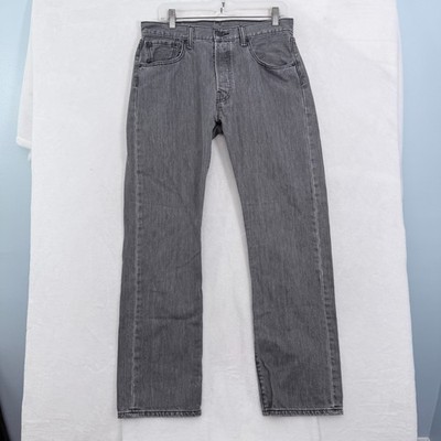 Levis 501 Jeans Mens 33x32 (32x31) Gray Original Fit Straight Leg