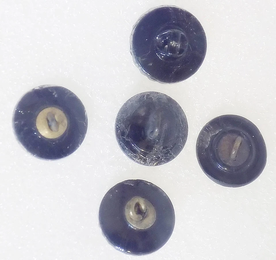 Lot of 5 Silver Luster Black Glass Buttons Lacy Diamond Daisy Swirls SL1 - Image 4 of 4