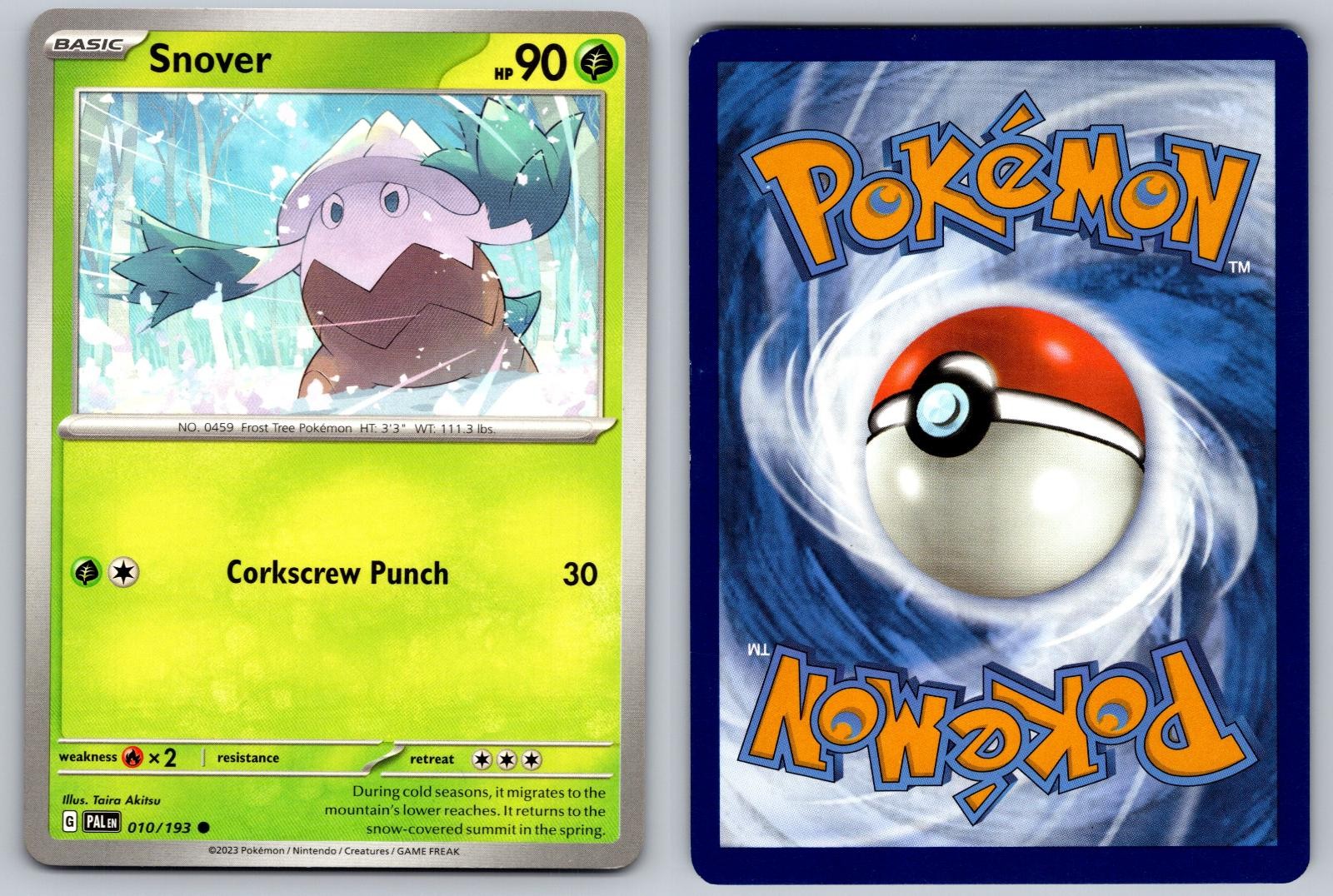 SNOVER 010/193 COMMON PALDEA EVOLVED POKEMON NM