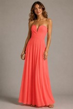 Zimmermann Strapless Maxi Dress Women’s 6 1 Silk Scarlet Coral Orange Midi B20