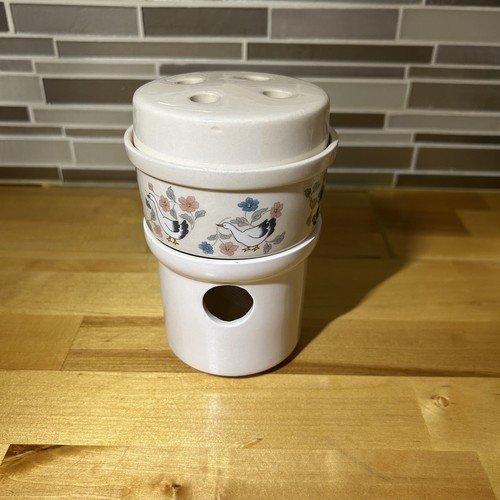 Vintage Country Duck Goose Flower Ceramic Glazed Potpourri Tea Candle Warmer - 第 1/7 張圖片