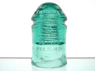 WESTERN UNION W.E.MFG. CO PATENT DEC 19 1871 W.U. Glass Telegraph Insulator