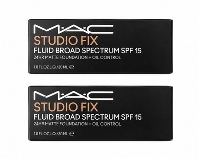 2 pcks Mac NW11 Studio Fix Fluid SPF15 24HR Matte Foundation with Oil Control