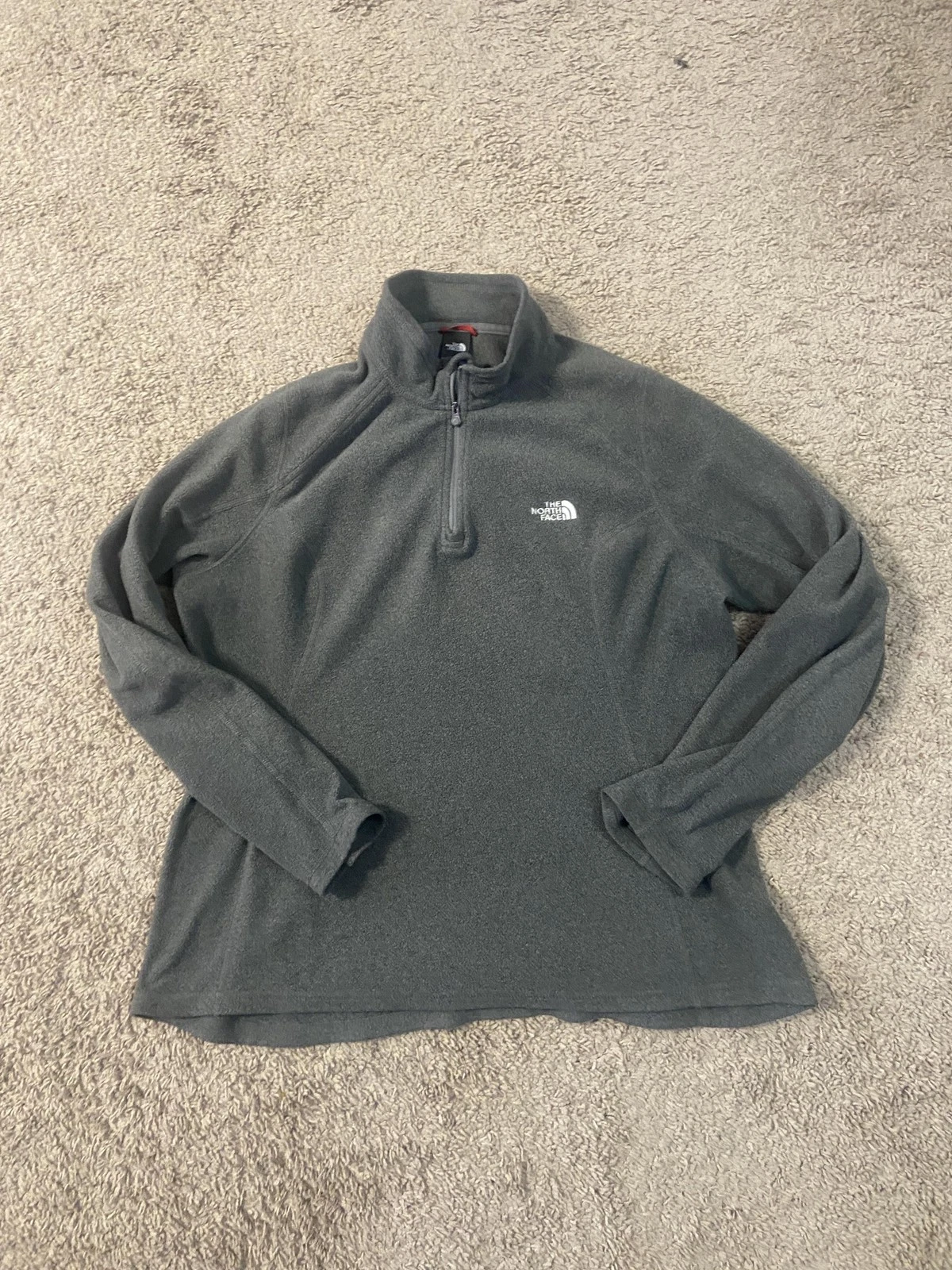 The North Face Jacket Mens XL Gray Fleece 1/4 Zip Pullover Hiking Outdoor Layer