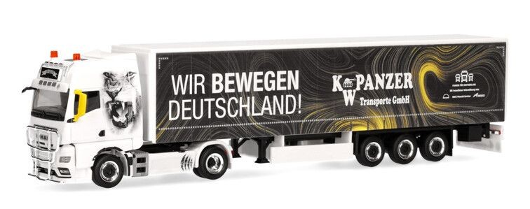 Animez votre diorama avec le camion HERPA MAN TGX GX 4x2 à l'échelle 1/87 et remorque PANZER