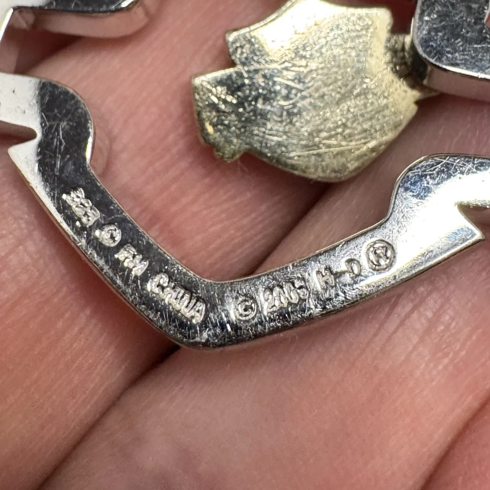 Colgante de plata de ley 925 Harley Davidson Franklin Mint de dos tonos de marcasita Foto 4 de 4