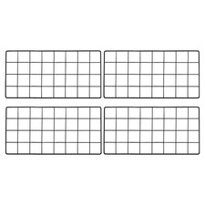 16x8" Wire Grid Panel, 4 Pcs Iron Decorative Wall Grid, Black