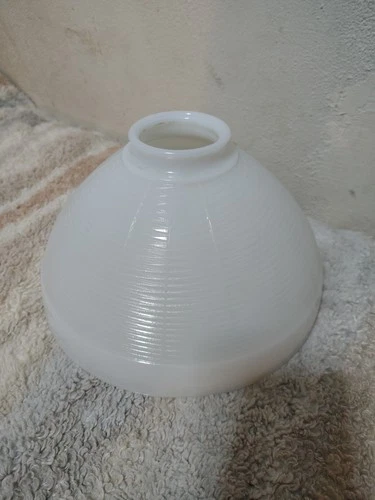 Vintage White Milk Glass Floor Lamp DIFFUSER Waffle Pattern 2" Bottom x 10" Top
