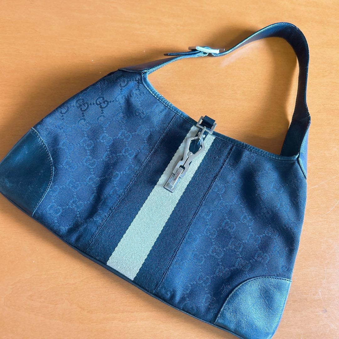 Gucci GG Canvas Small Handbag Black with Silver Hardware-image