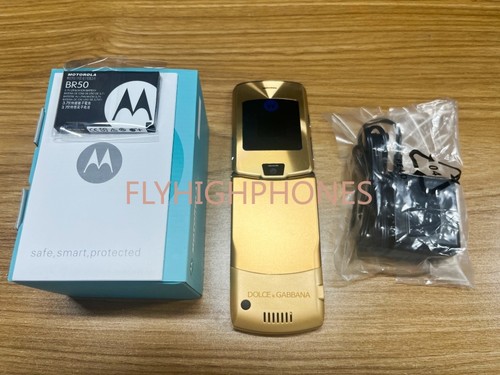 Unlocked Motorola RAZR V3i Dolce Gabbana Gold GSM Flip Bluetooth Mobile Phone