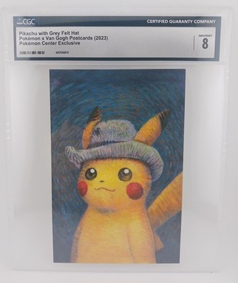 CGC NM/MINT 8 Pikachu With Grey Felt Hat Pokémon x Van Gogh