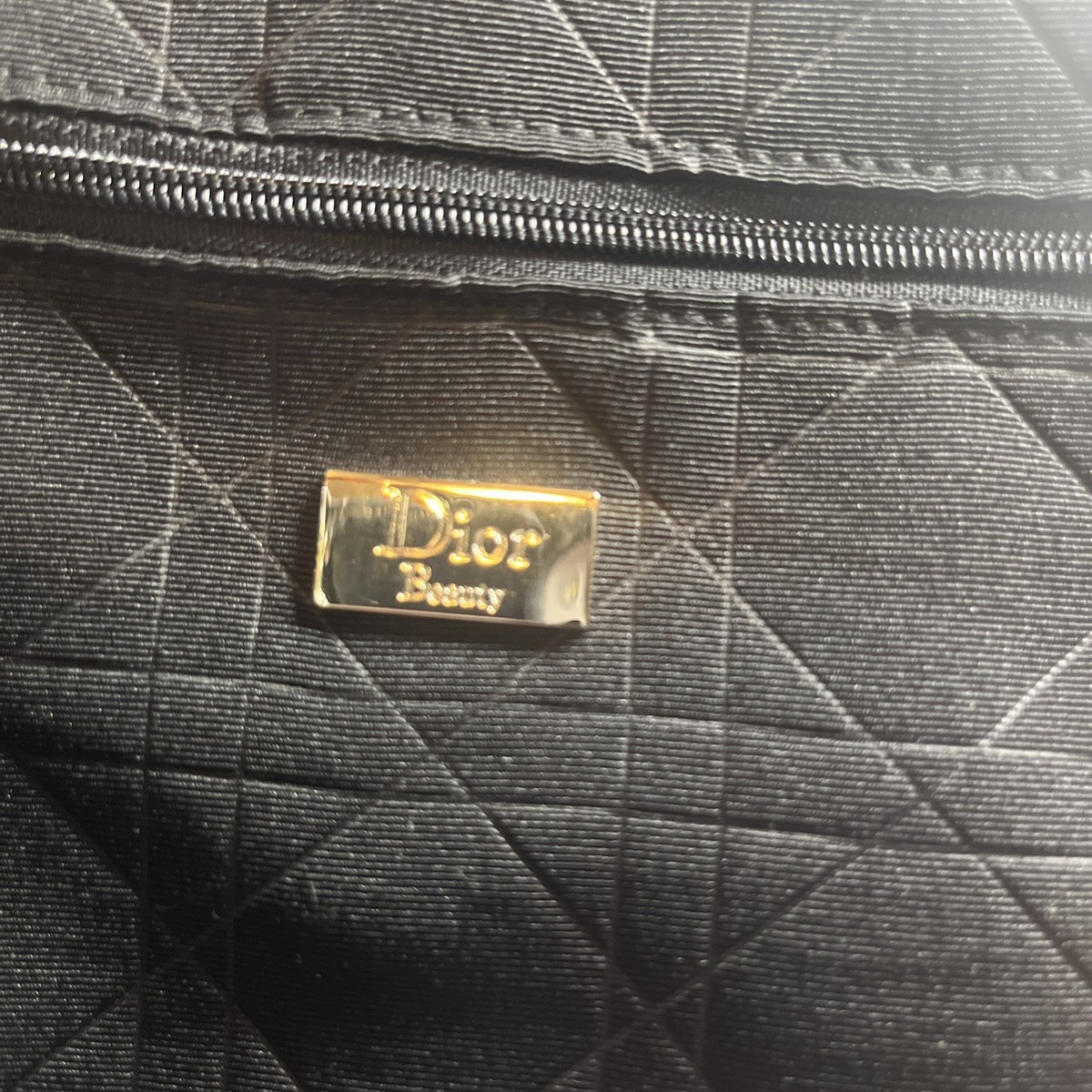 Christian Dior Beauty Bag Travel Cosmetics Toiletry Case Black Geometric View 6