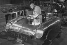 Chevrolet Corvette C1 assembly plant Flint, Mi bodywork preparation press photo
