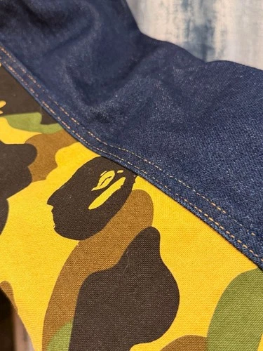 BAPE Multi Motif Loose Fit Denim Jacket Indigo Men's -L image 15